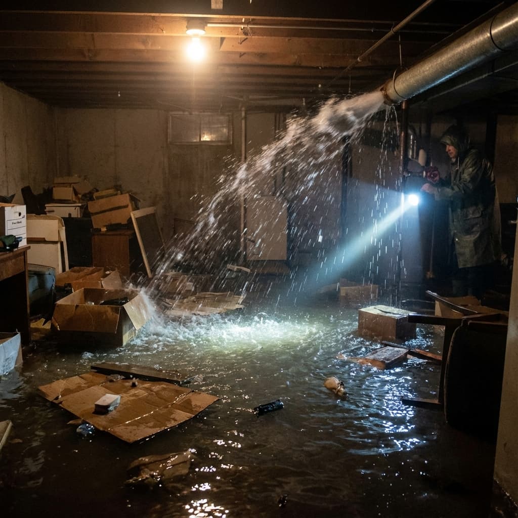 Emergency Burst Pipe Repair - Before